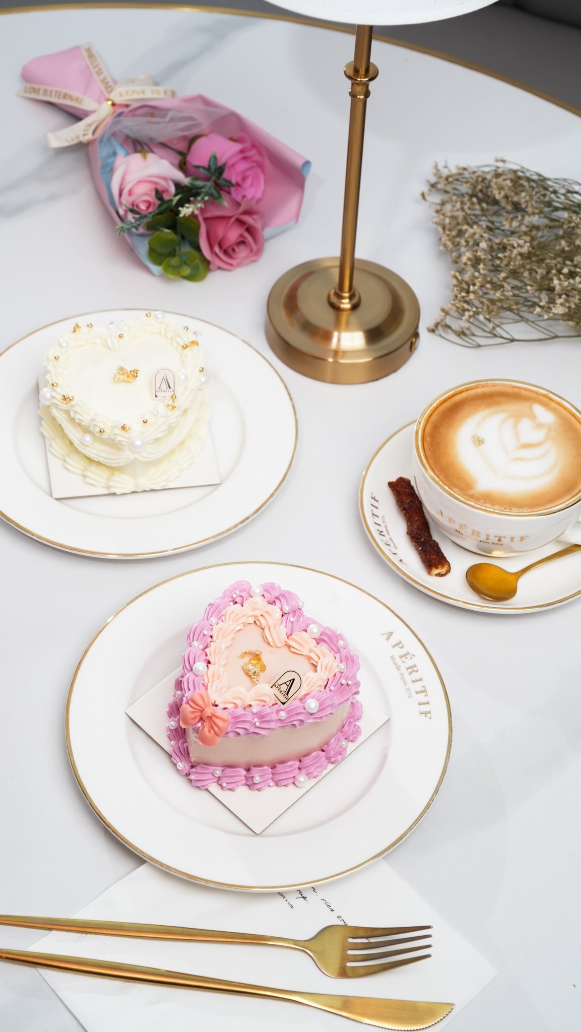 Mini Strawberry Swiss Heart Cake