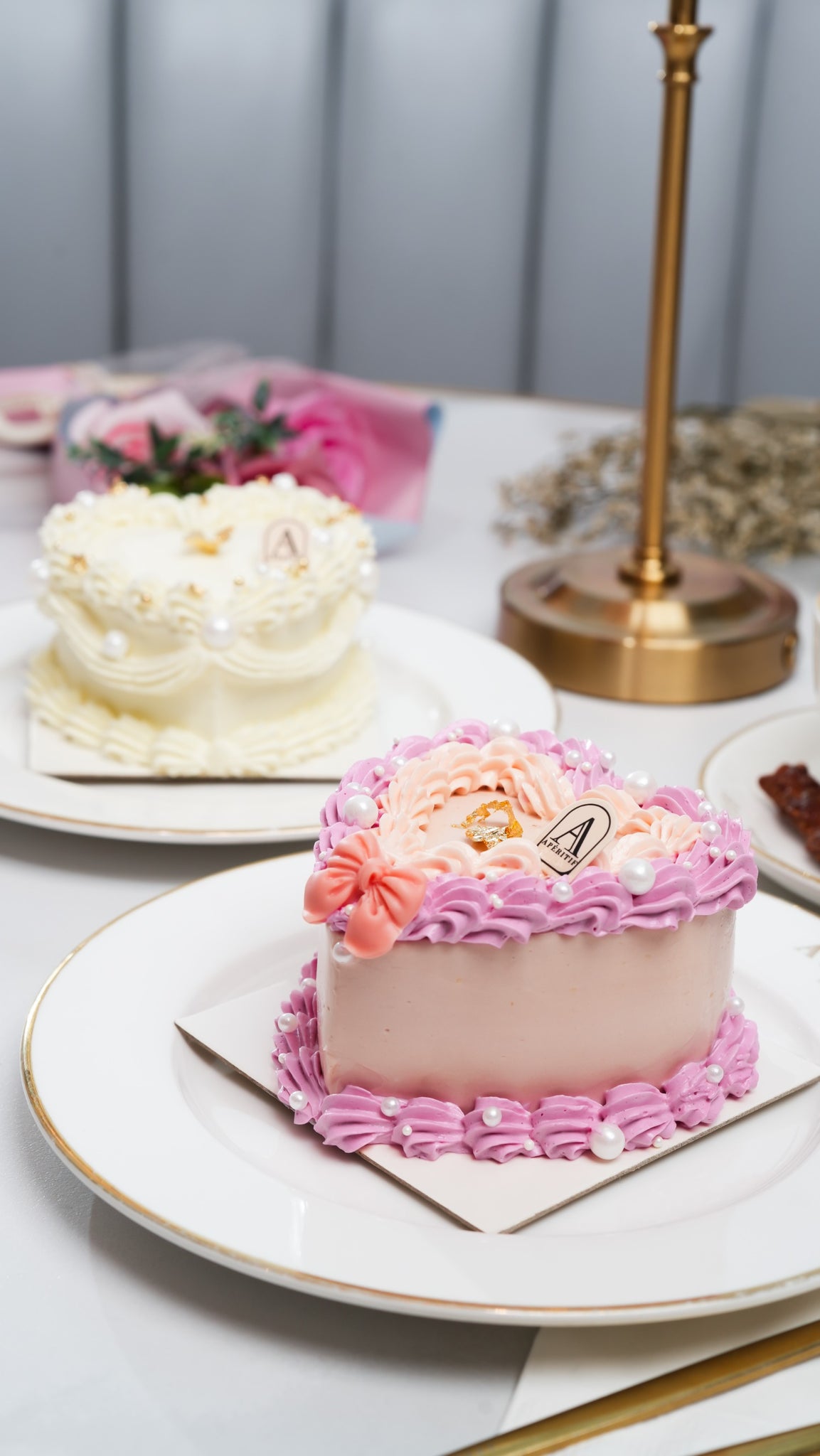 Mini Strawberry Swiss Heart Cake