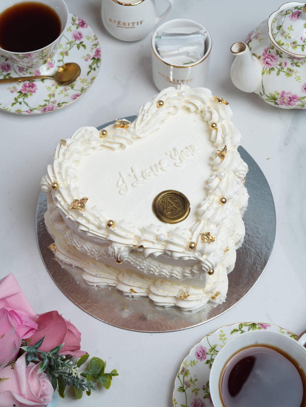 Biscoff White Chocolate Heart Cake